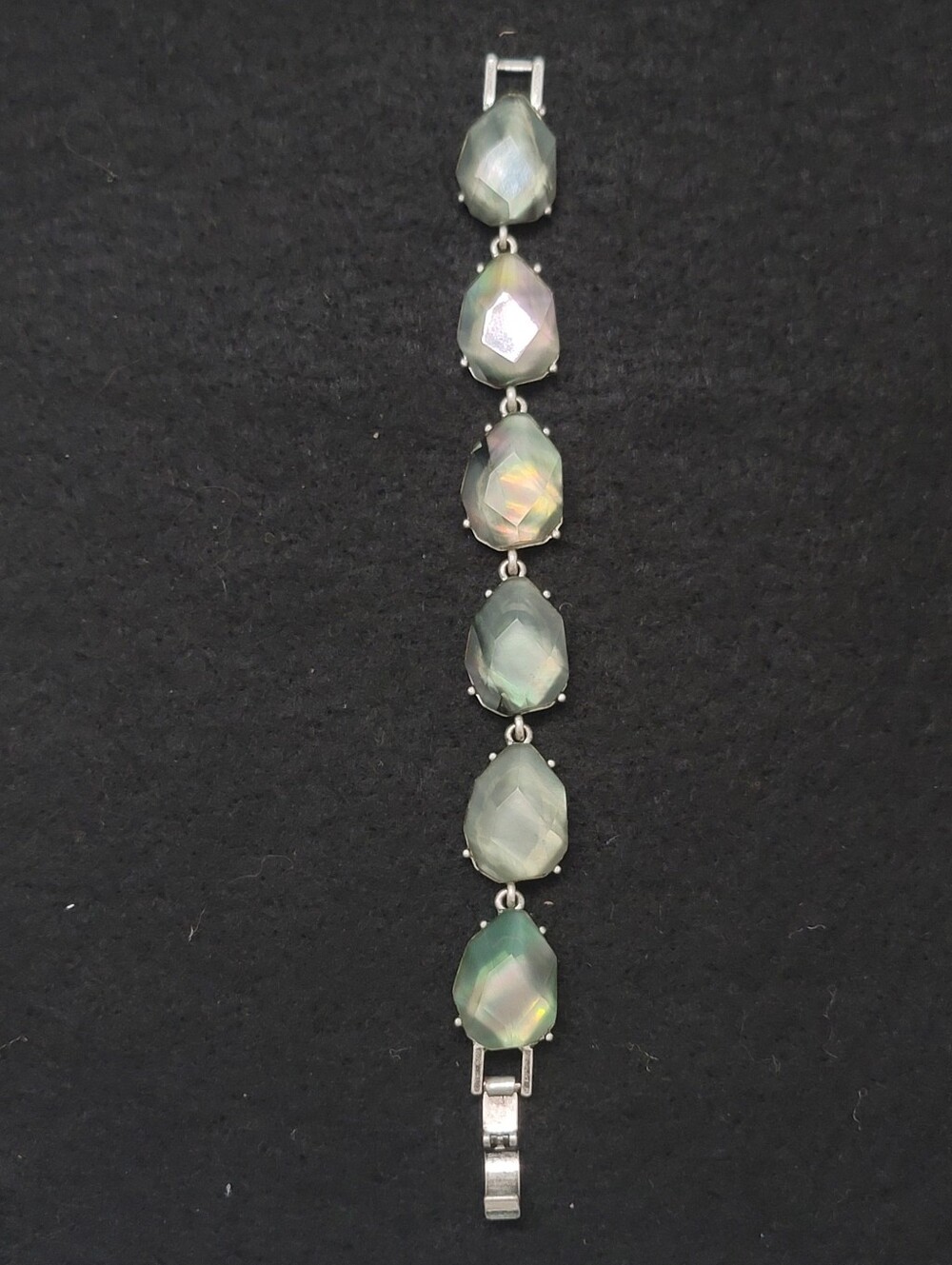 Chloe & Isabel Grey Abalone Aurora Borealis Faceted Acrylic Stone Bracelet
